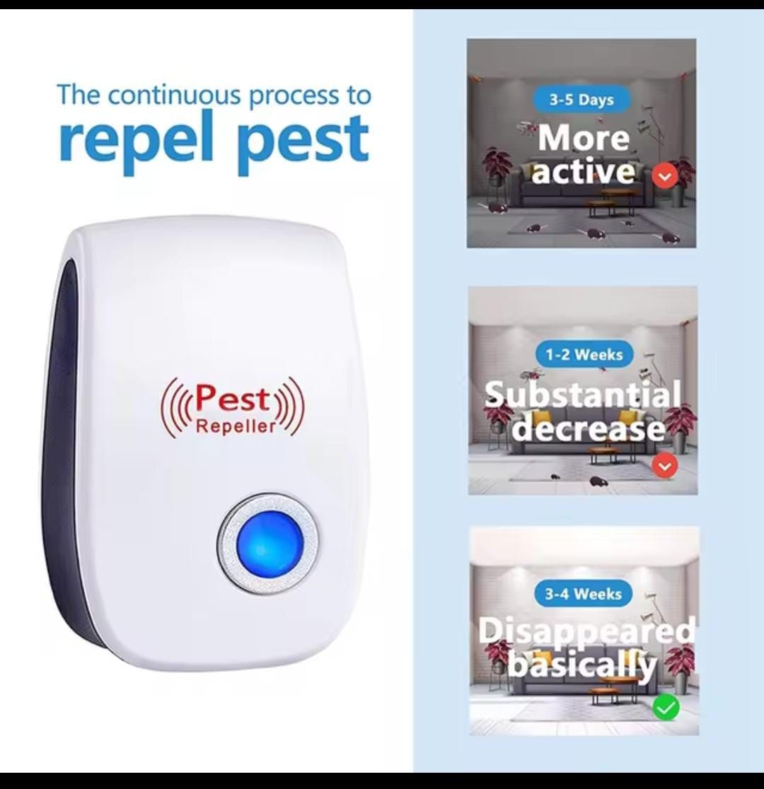 Ultrasonic pest repeller electronic plug in Rodent Mouse roach bug insect repellent indoor home kitchen